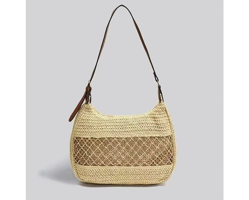 Damen Handtasche aus handgefertigtem Naturmaterial mit modischem Netzdesign Karnz