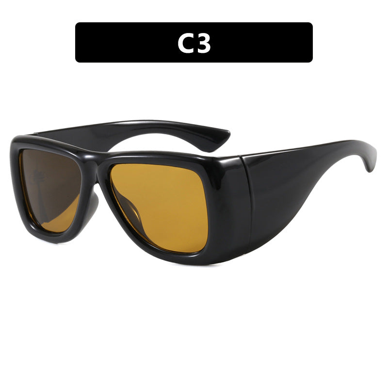 Damen trendige oversized Sonnenbrille mit markantem Schildpatt-Design Karnz