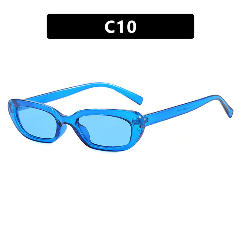 Damen modische Katzenaugen-Sonnenbrille mit transparentem Kunststoffrahmen und UV-Schutz Karnz