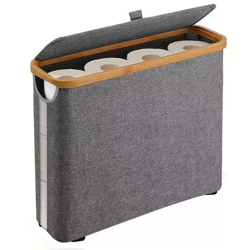 Damen Aufbewahrungsbox für Toilettenpapier mit elegantem Bambusdeckel Karnz