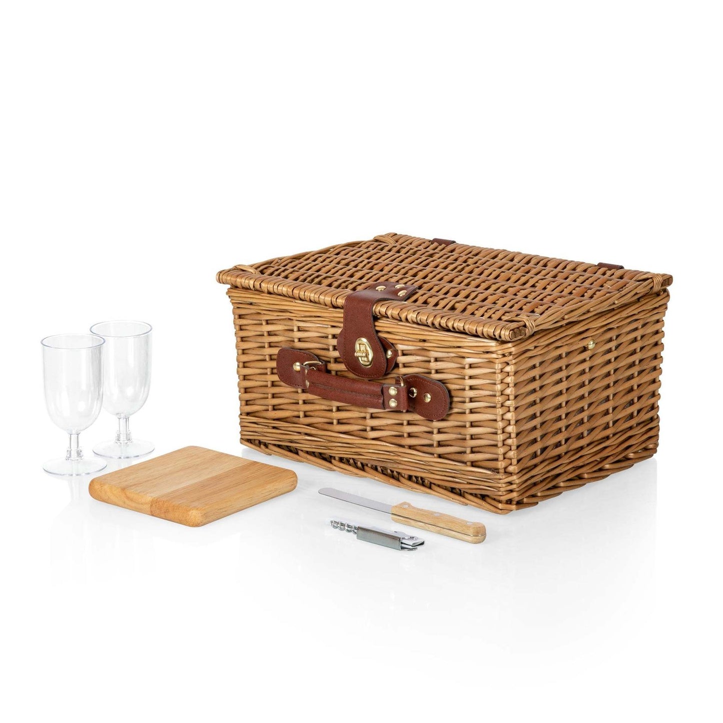 Damen Picknickkorb mit integriertem Geschirrset und rustikalem Design Karnz