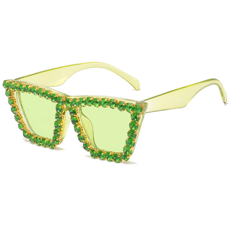 Damen extravagante Sonnenbrille mit glitzerndem Rahmen Karnz
