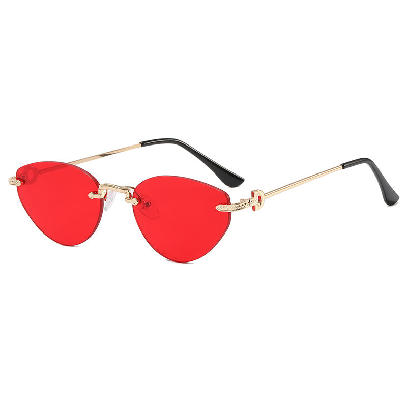 Damen Futuristische Halbrahmen Sonnenbrille Karnz