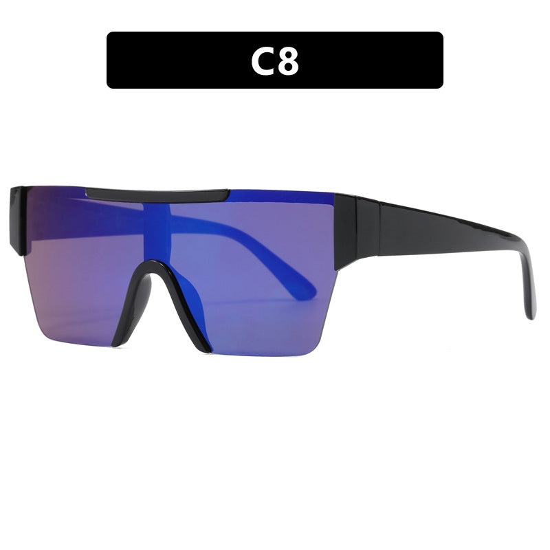 Damen futuristische Sportsonnenbrille mit UV-Schutz und breiter Gläserfläche Karnz