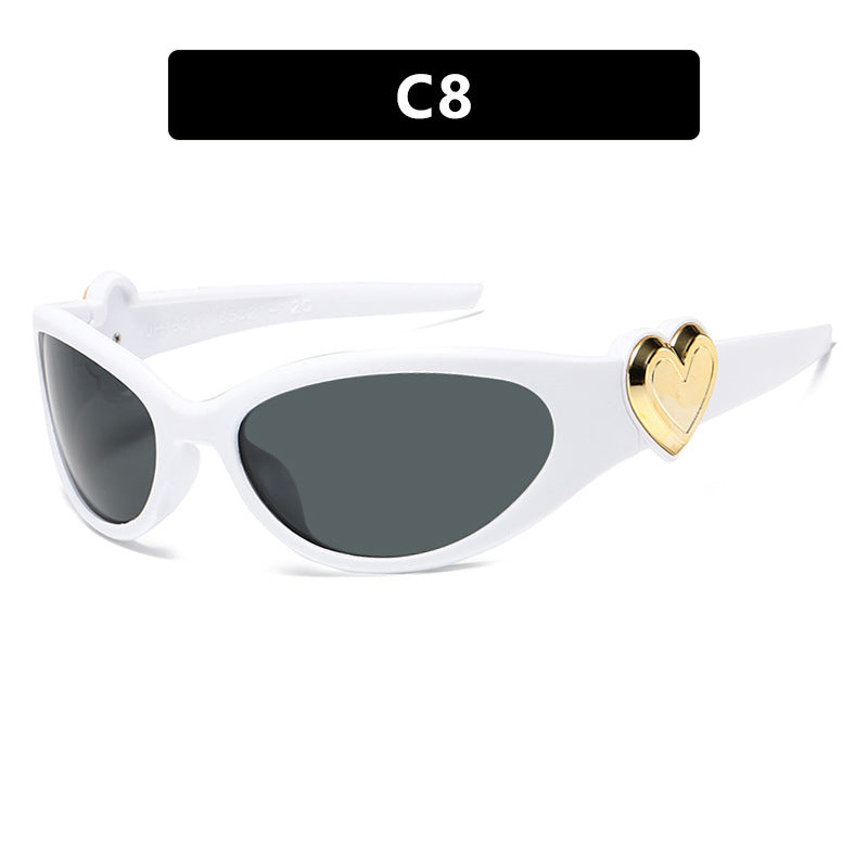 Damen modische Sonnenbrille mit herzförmigem Detail Karnz