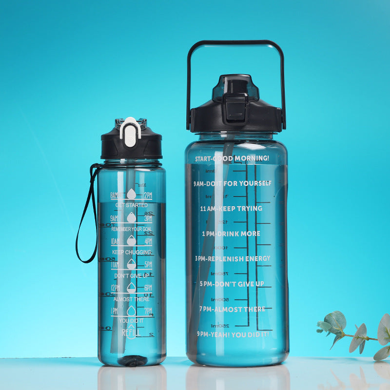 Damen Motivierende Wasserflasche mit Zeitmarkierungen Karnz