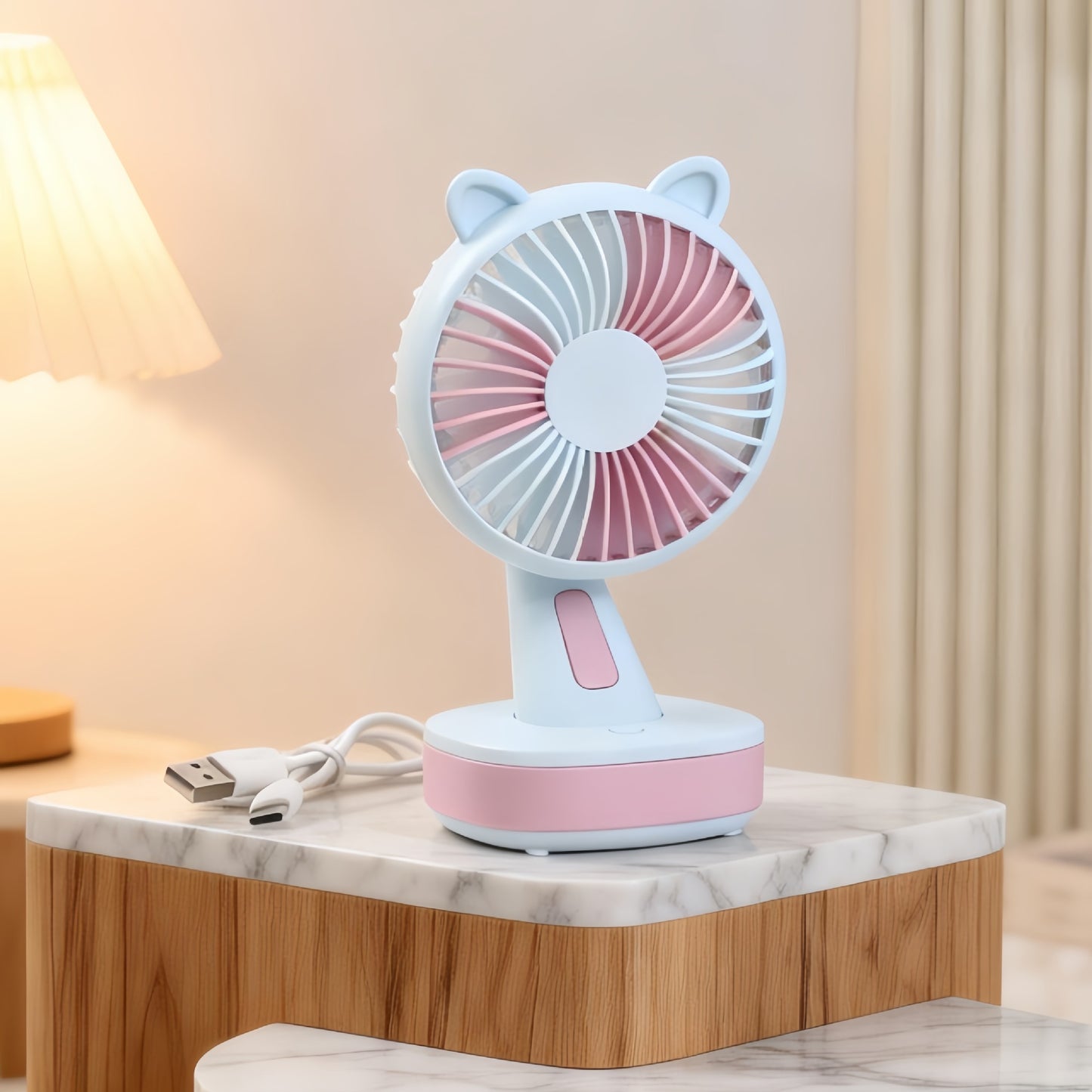 Damen Tragbarer Tischventilator mit kreativen Tierohren Karnz