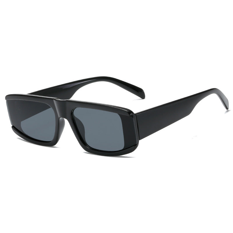 Damen modische Sonnenbrille mit futuristischem Design und transparenten Rahmen Karnz