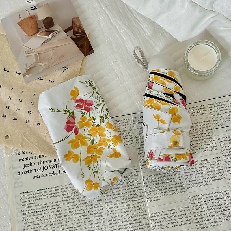 Damen Faltbarer Sonnenschutzschirm mit Blumendesign Karnz