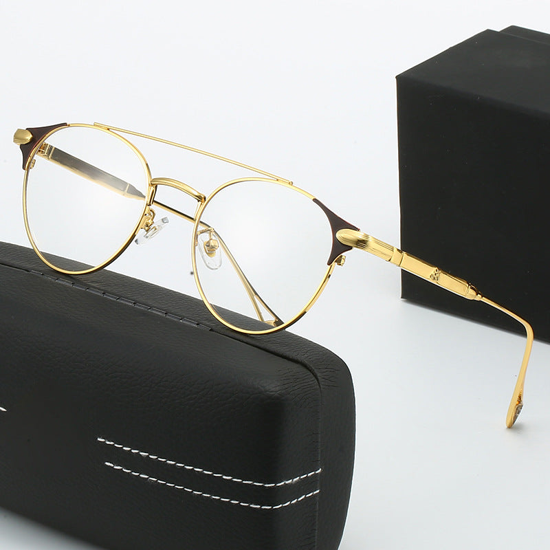 Damen runde Vintage-Sonnenbrille mit hochwertigem Metallrahmen und robustem Design Karnz