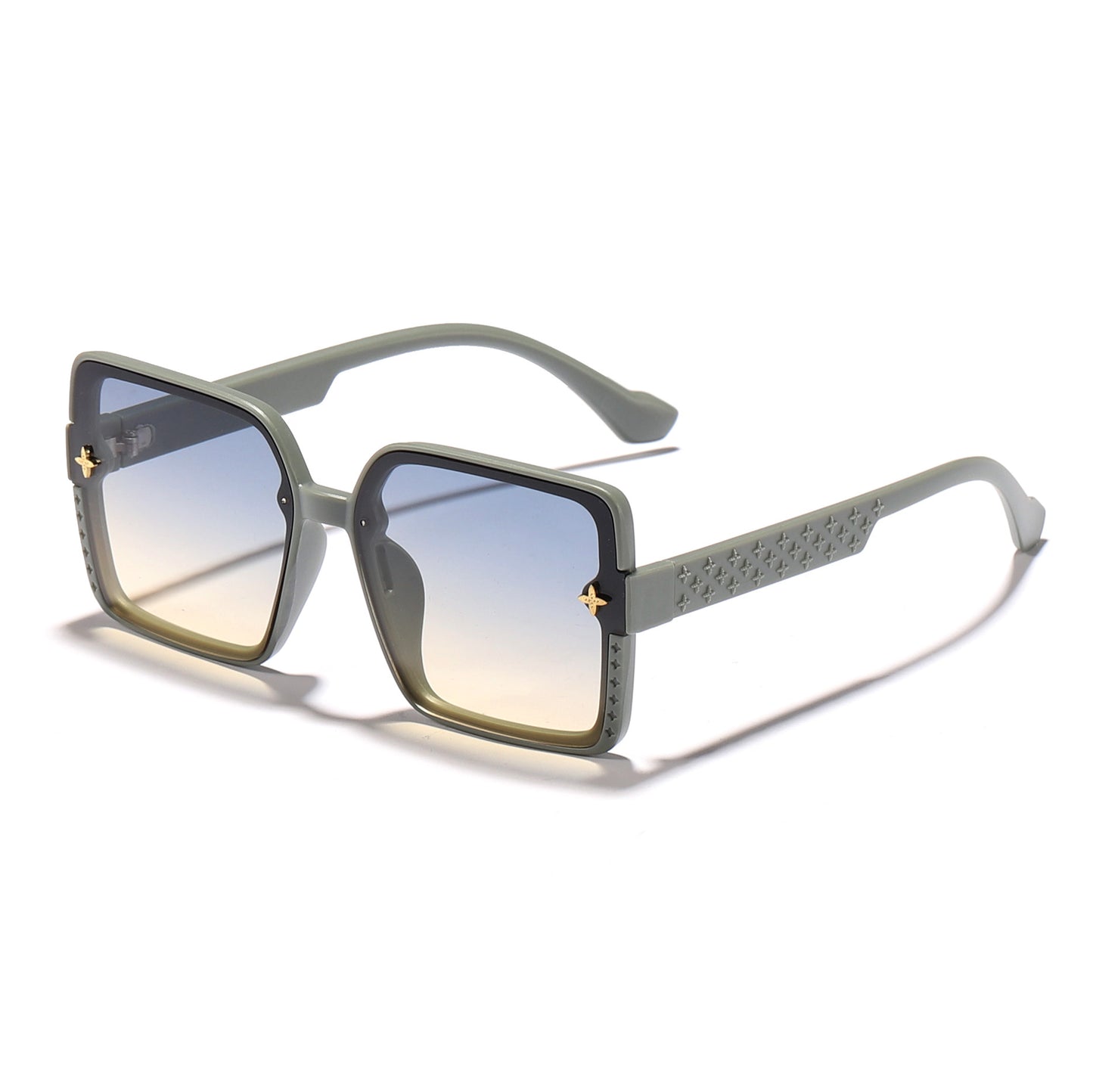 Damen modische quadratische Sonnenbrille mit verziertem Rahmen Karnz