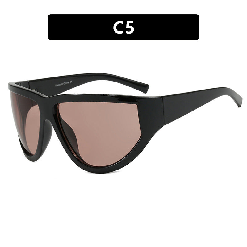 Damen futuristische Sonnenbrille mit sportlichem Design und flexiblen Gläsern Karnz