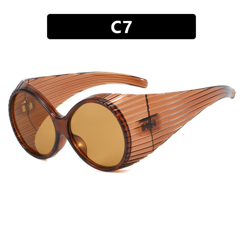 Damen extravagante Sonnenbrille mit geschwungenem Rahmen Karnz