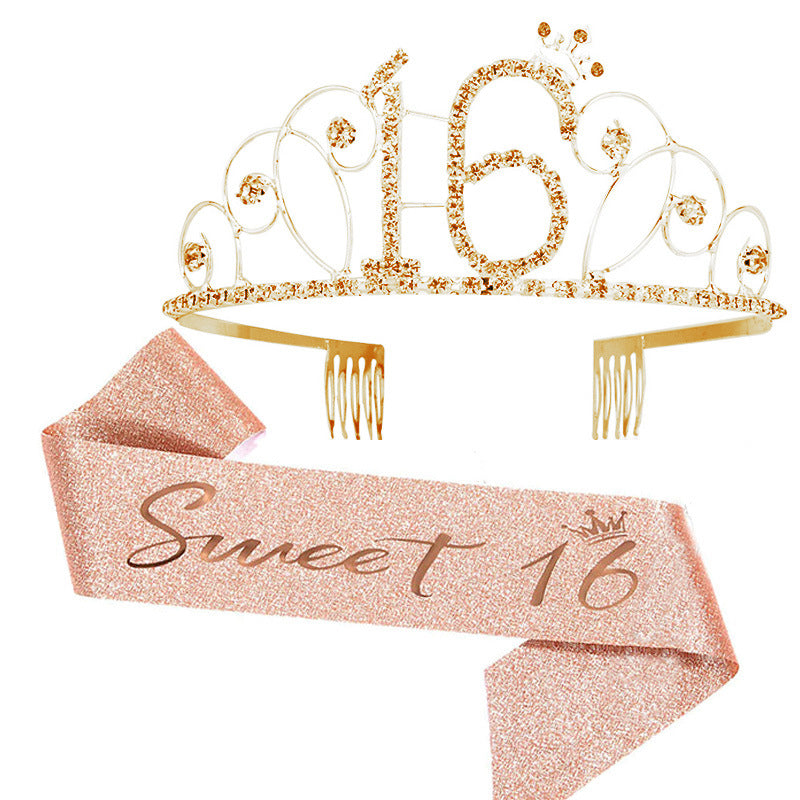 Damen Glitzernde Tiara mit festlichem "50 & Fabulous"-Design Karnz