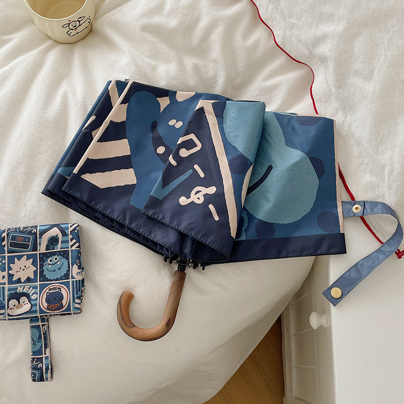 Damen Faltregenschirm mit kreativem geometrischem Design Karnz