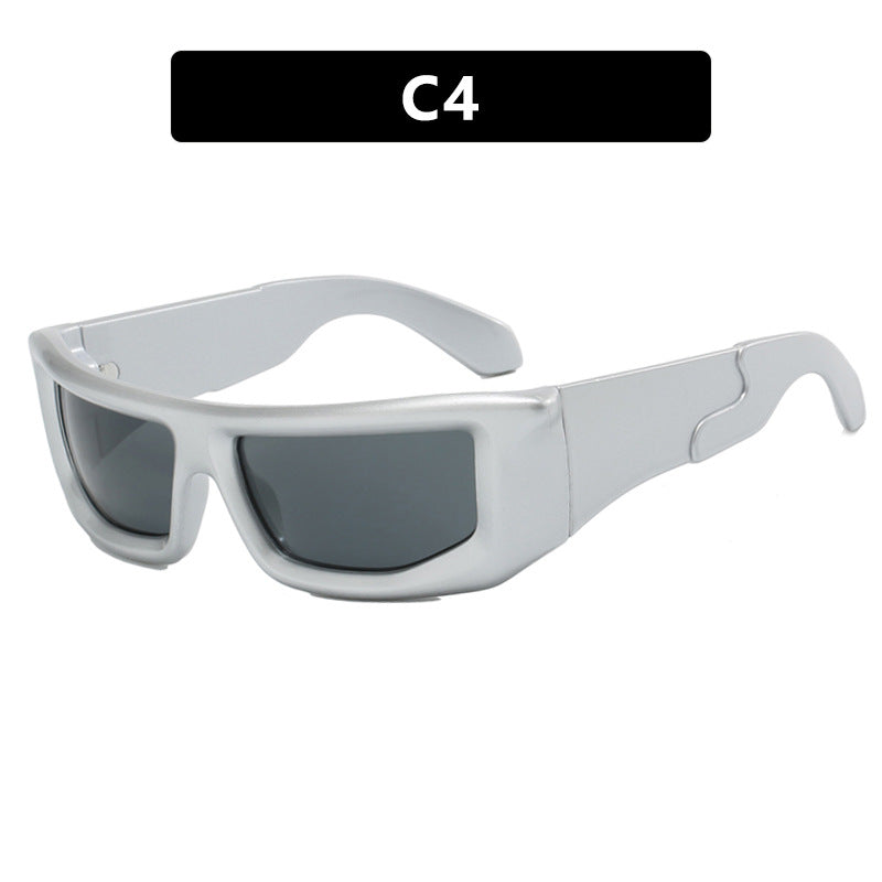 Damen sportliche Sonnenbrille mit breitem Rahmen und polarisierten Gläsern Karnz