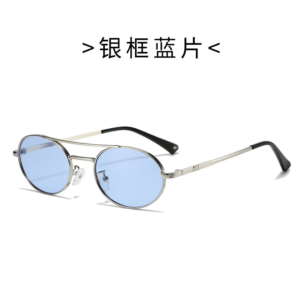 Damen Modische Oval-Sonnenbrille im minimalistischem Design Karnz