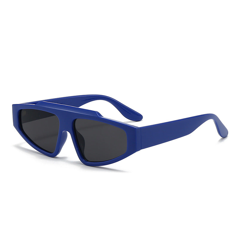 Damen futuristische Designer-Sonnenbrille mit markantem Rahmen Karnz