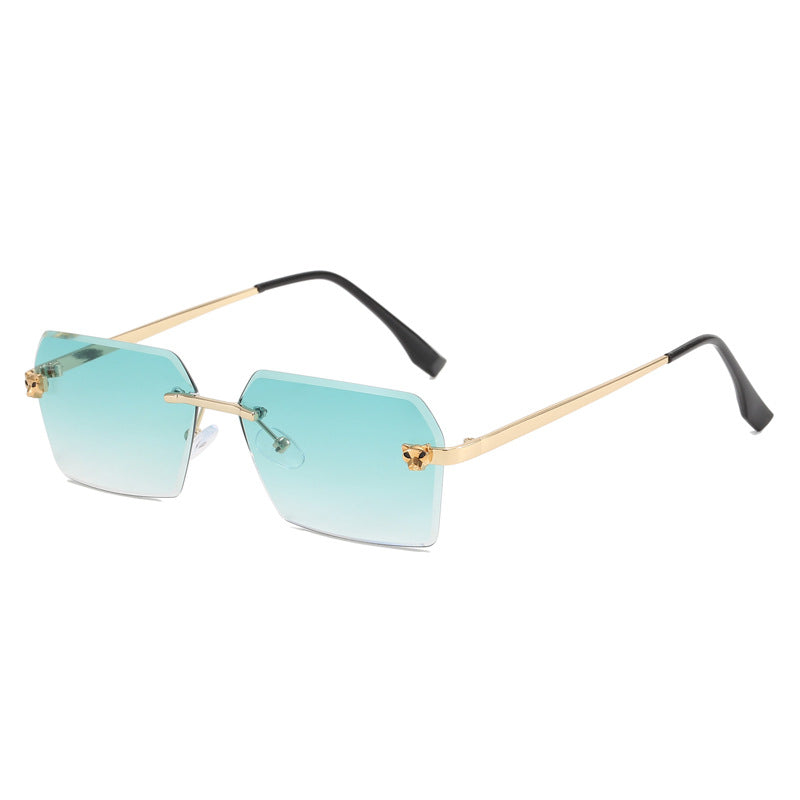 Damen modische quadratische Sonnenbrille mit elegantem Metallrahmen Karnz