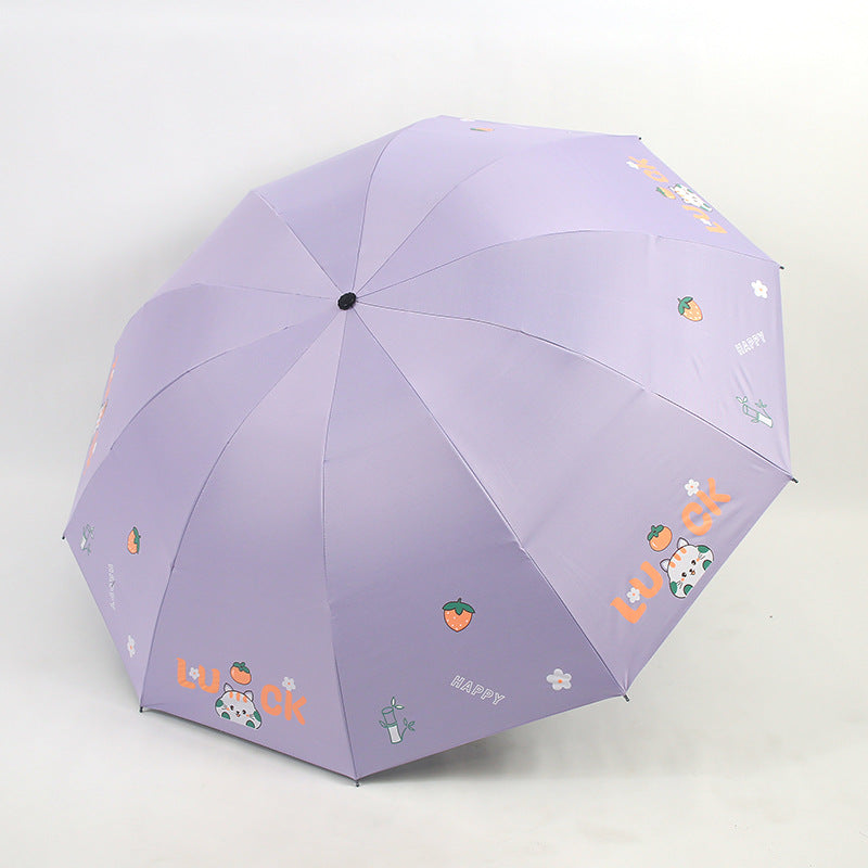 Damen Faltbarer Regenschirm mit buntem Motiv Karnz