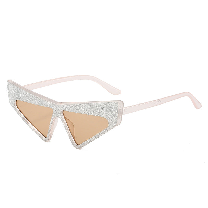 Damen futuristische Sonnenbrille mit glitzerndem Rahmen Karnz