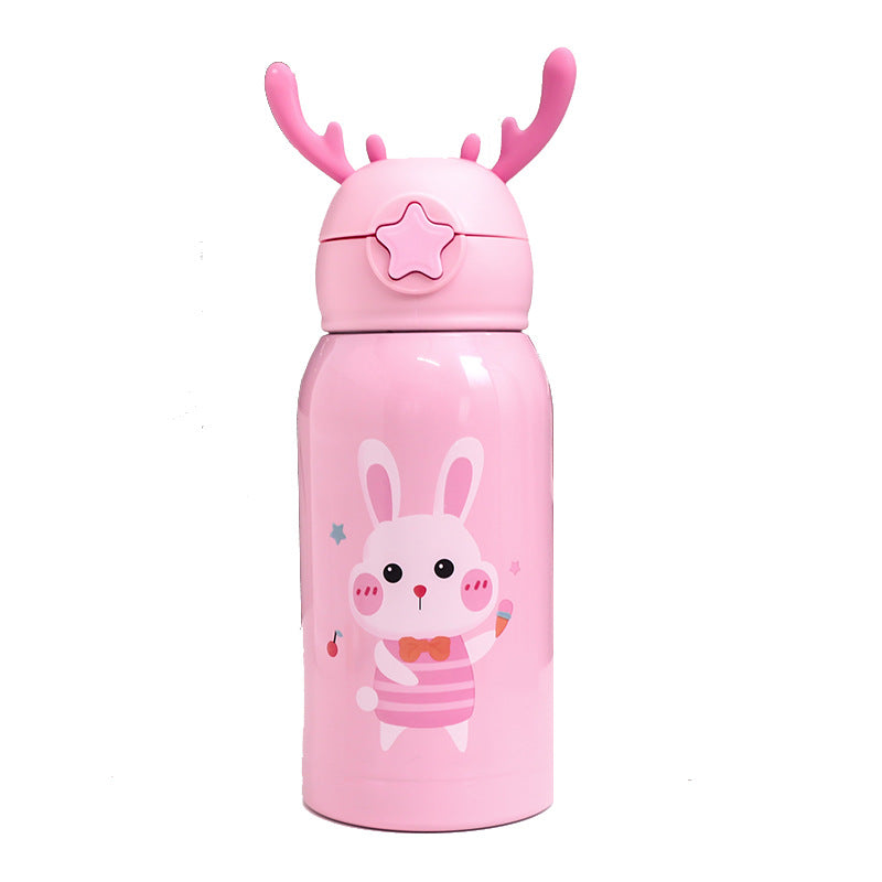 Damen Isolierte Trinkflasche mit lustigem Hasenmotiv Karnz