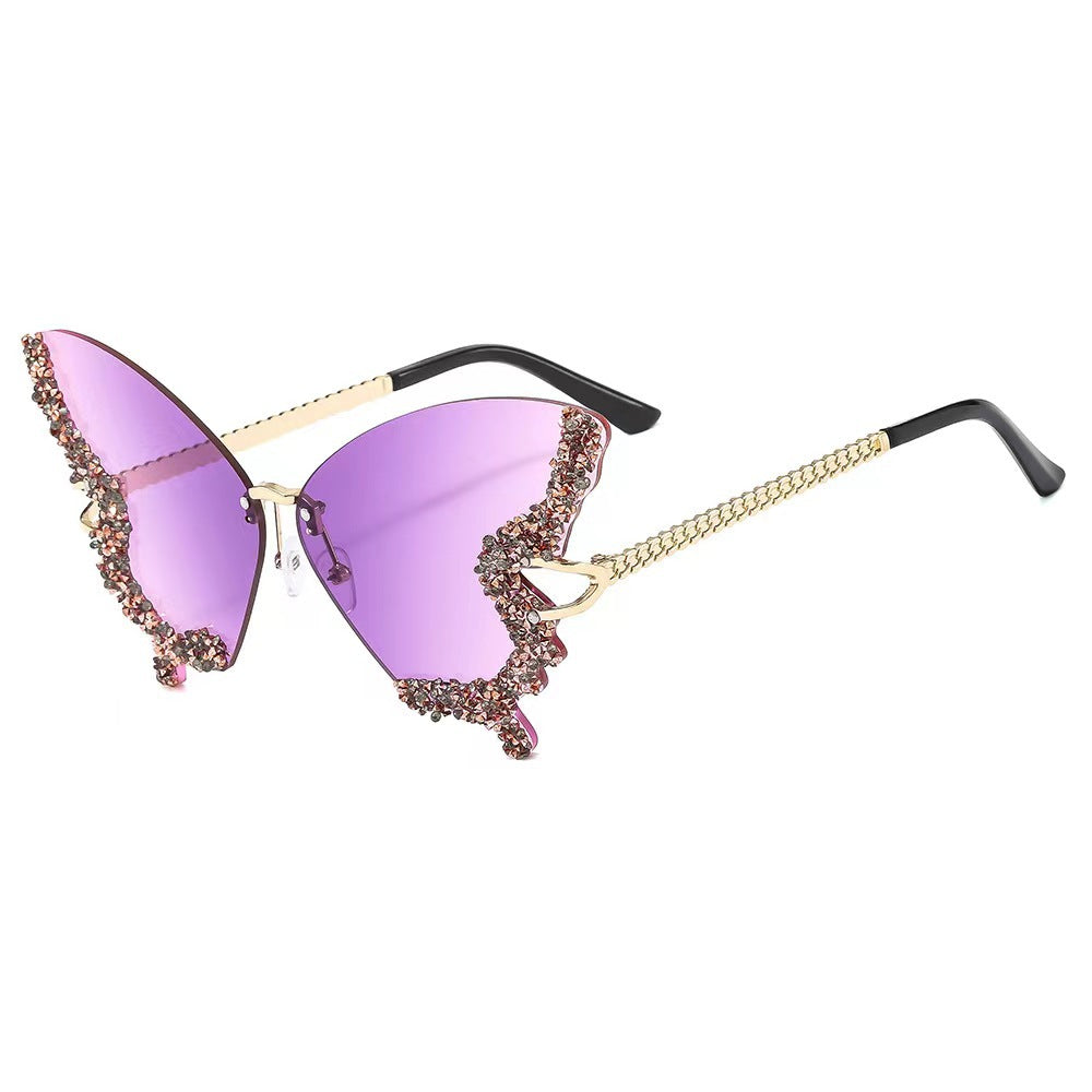 Damen extravagante Flügel-Sonnenbrille Karnz
