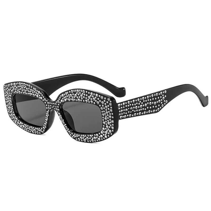 Damen auffällige Sonnenbrille mit glamourösen Strasssteinen Karnz