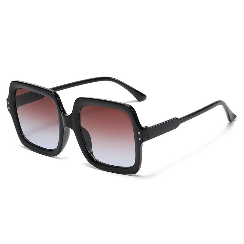Damen modische quadratische Sonnenbrille mit verspiegelten Gläsern Karnz