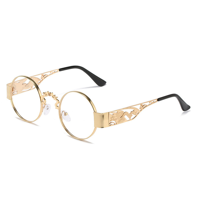Damen künstlerische runde Sonnenbrille mit elegantem filigranen Rahmen Karnz