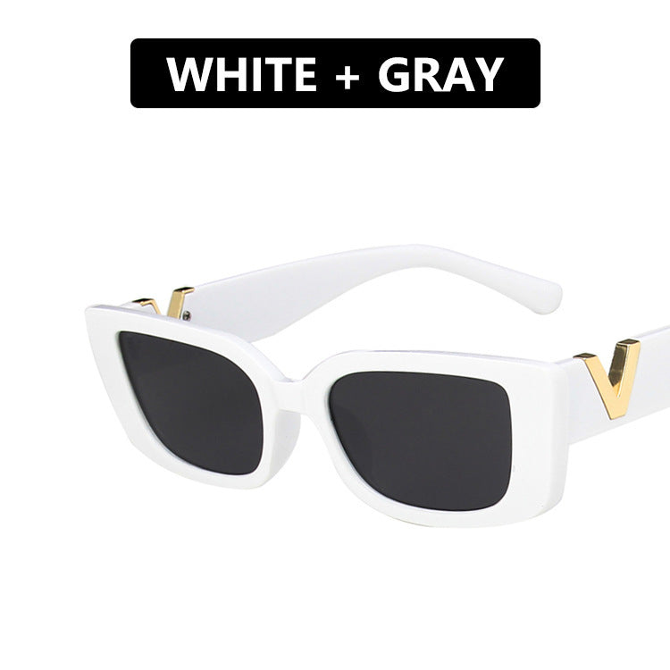 Damen moderne Cat-Eye Sonnenbrille mit Metallic-Details Karnz