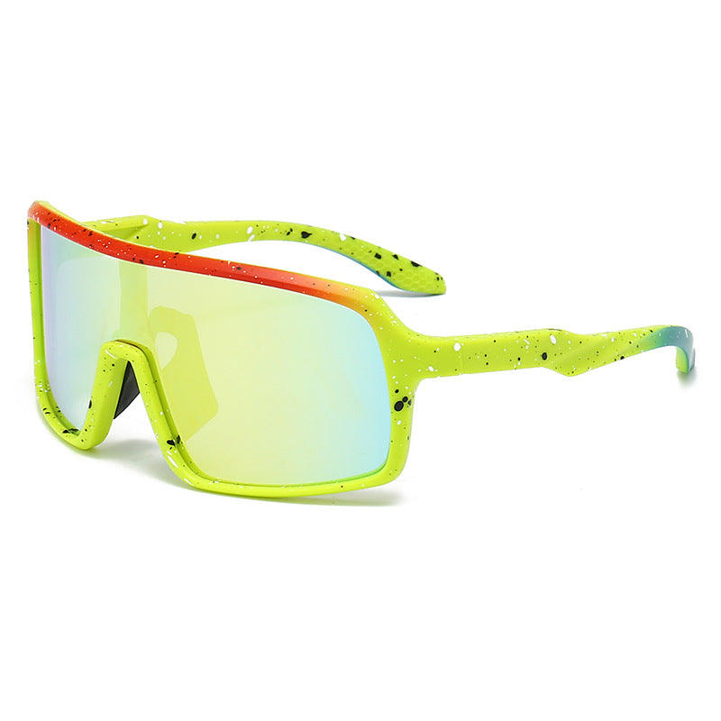 Damen modische Sonnenbrille im futuristischen Design mit großflächigen Gläsern Karnz