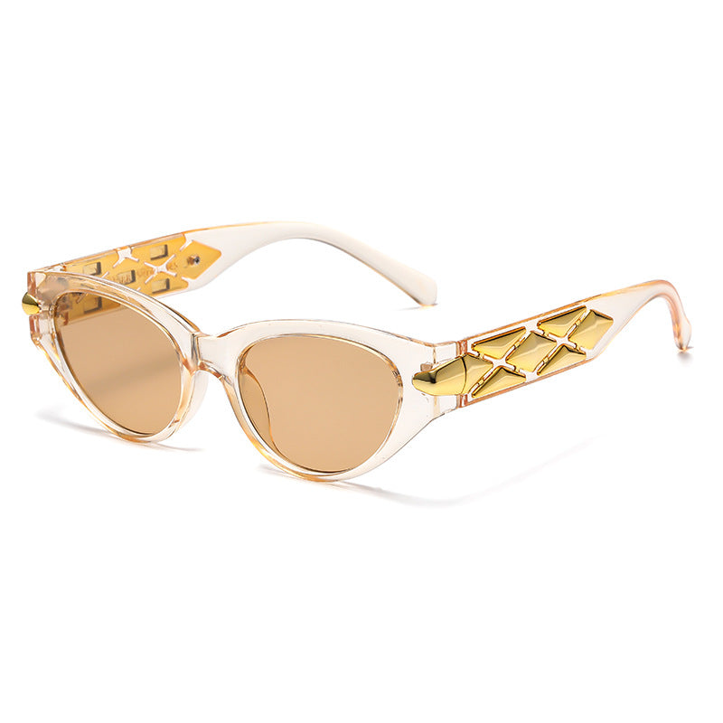 Damen Cat-Eye Sonnenbrille mit luxuriösen Akzenten und einzigartigem Design Karnz