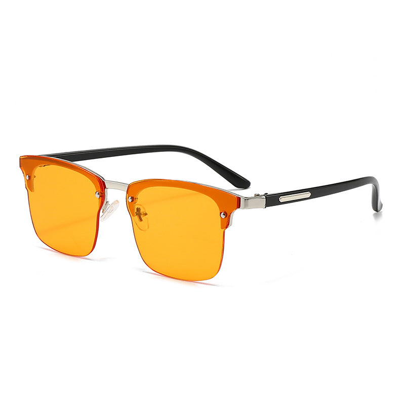 Damen elegante quadratische Sonnenbrille mit metallischen Akzenten Karnz