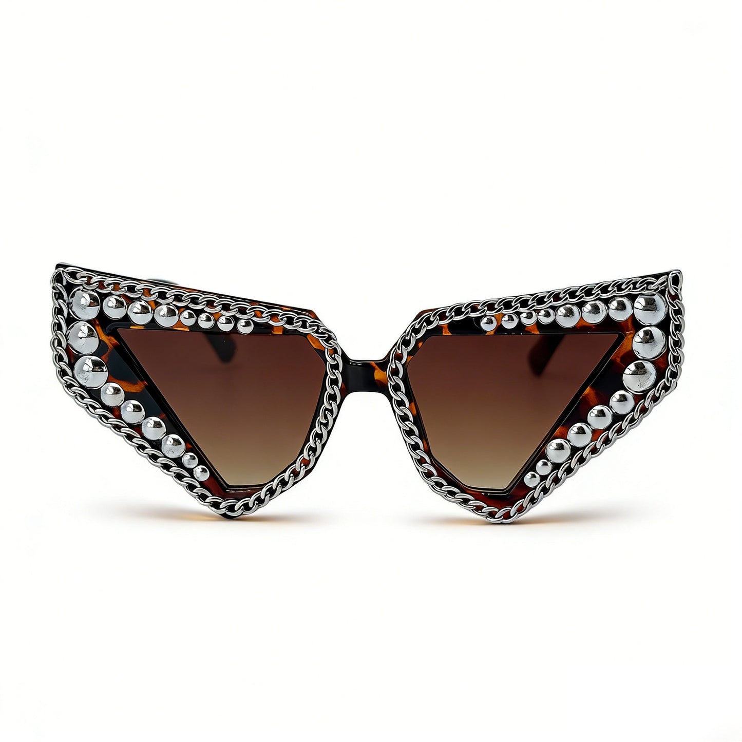 Damen Sonnenbrille mit einzigartigem dreieckigem Rahmen und funkelnden Akzenten Karnz