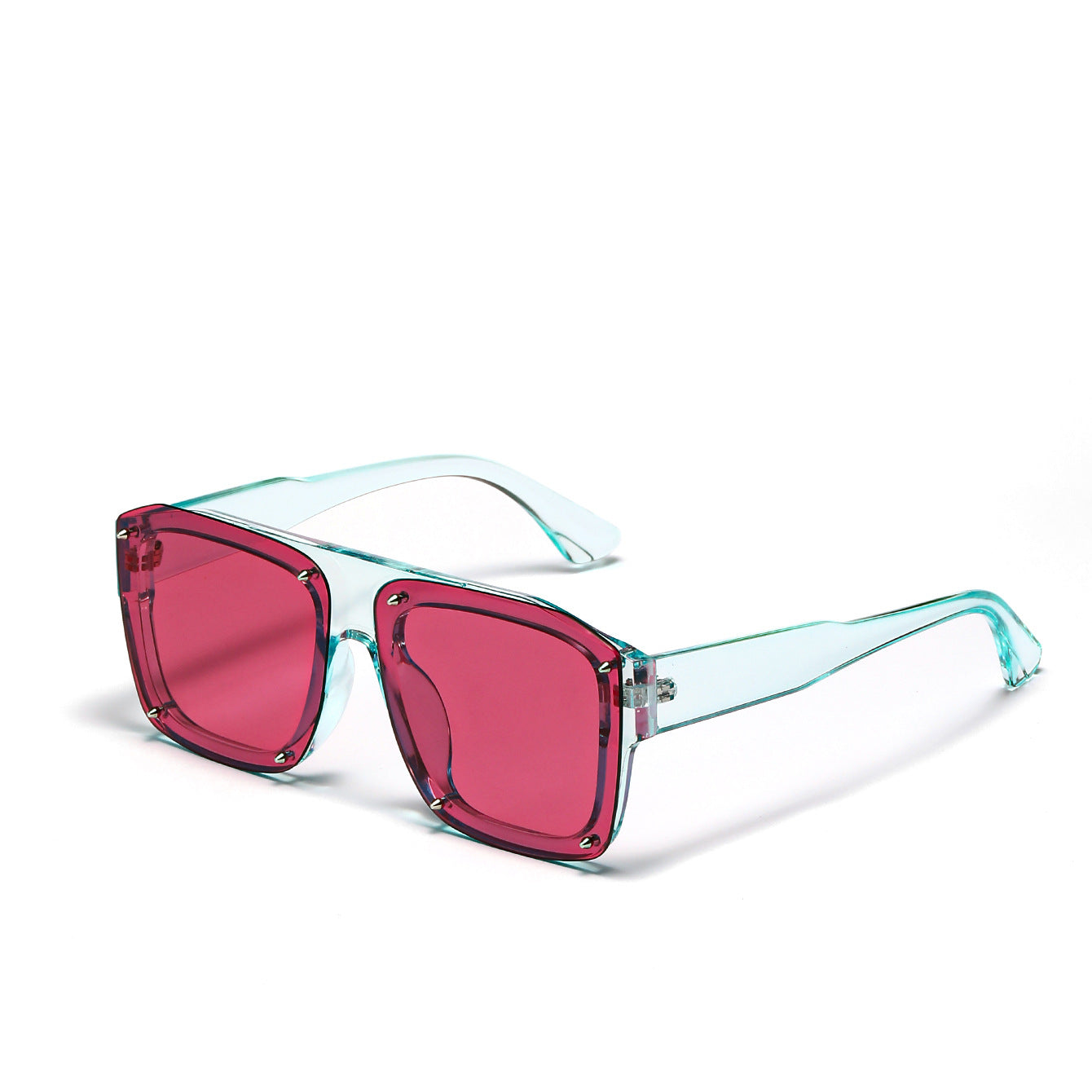 Damen Square-Sonnenbrille mit modischem transparentem Rahmen Karnz