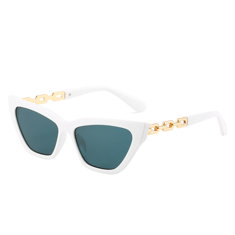 Damen Cat-Eye Sonnenbrille mit modernem Kettenrahmen Karnz