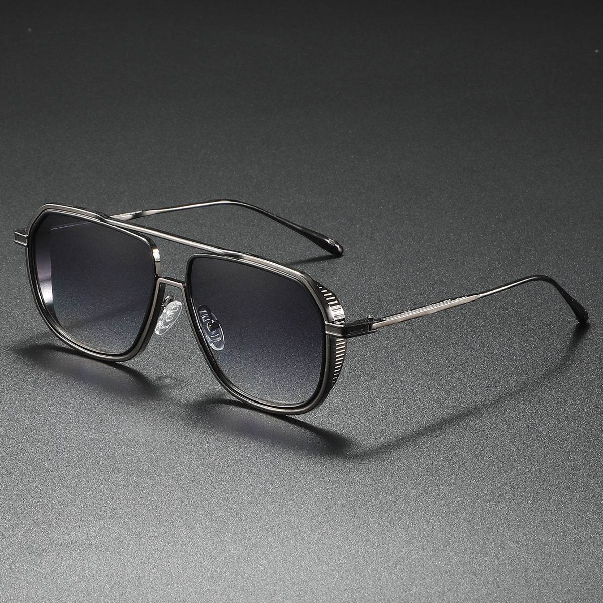 Damen Elegante Sonnenbrille mit kantigem Metallrahmen Karnz