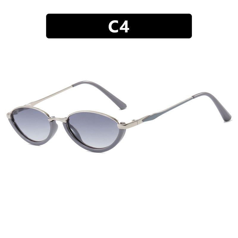 Damen modische Cat-Eye Sonnenbrille mit zweifarbigem Rahmen und UV-Schutz Karnz