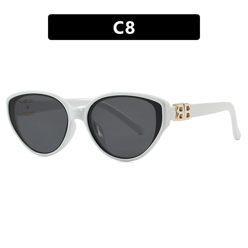 Damen modische Cat-Eye Sonnenbrille mit elegantem Metallrahmen und UV-Schutz Karnz