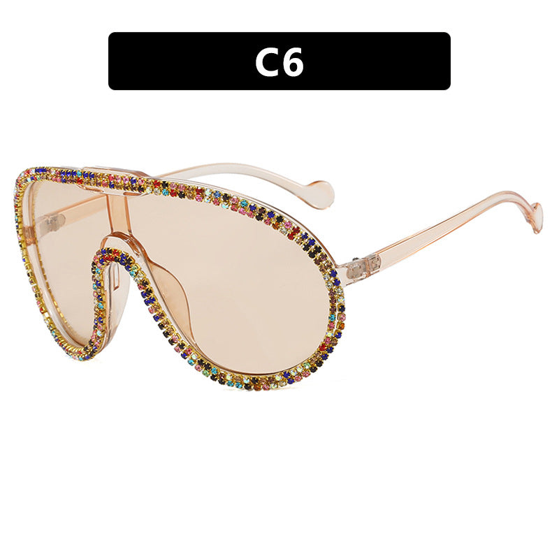 Damen extravagante Sonnenbrille mit funkelndem Rahmen Karnz