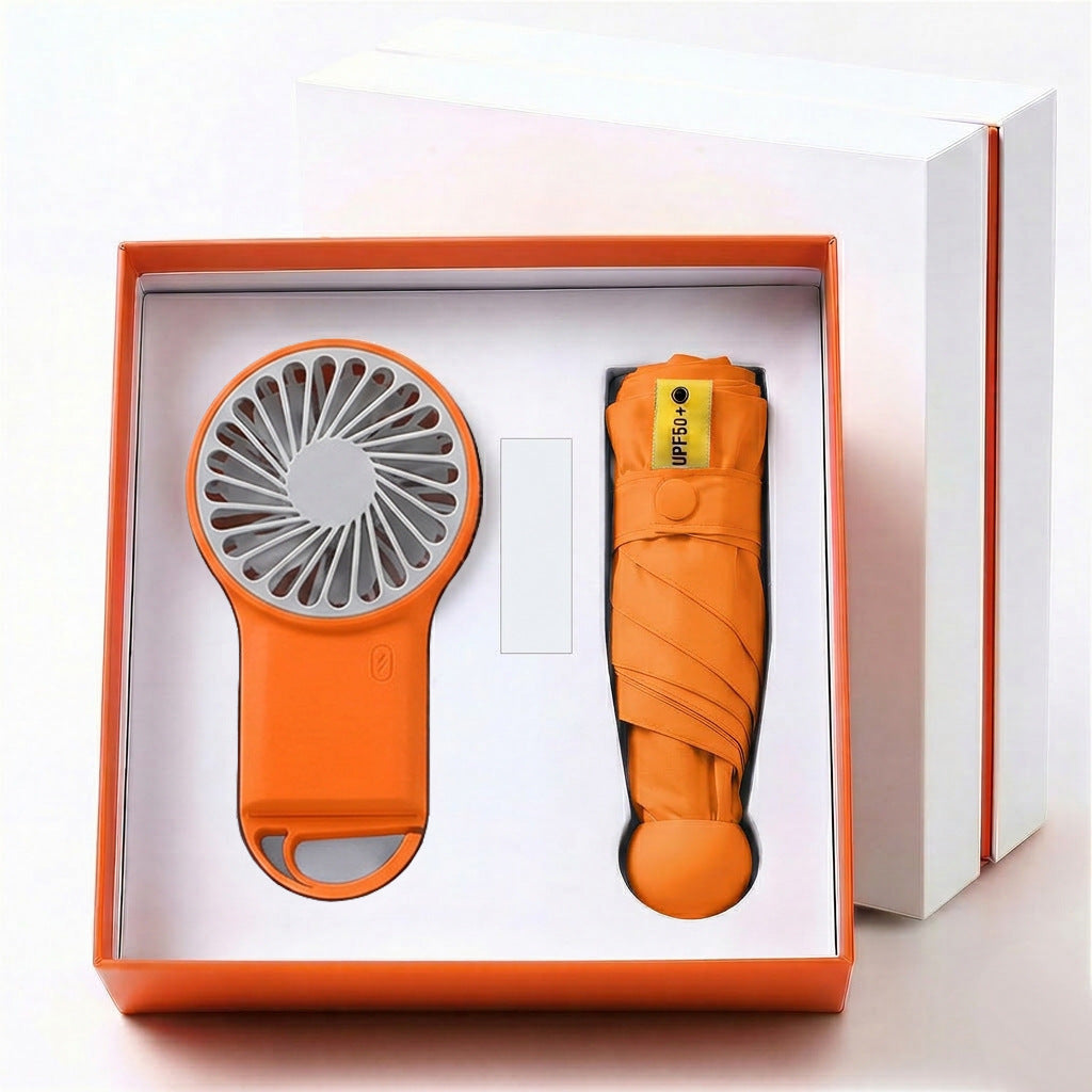 Damen Multifunktionales Set aus tragbarem Ventilator und Regenschirm Karnz