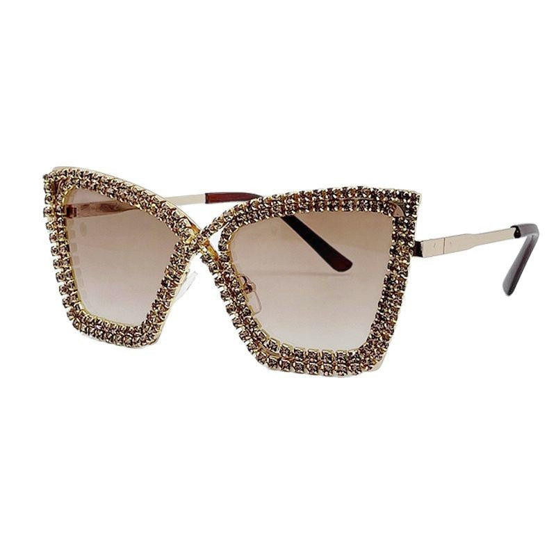 Damen Sonnenbrille mit glamourösem Kristallbesatz Karnz