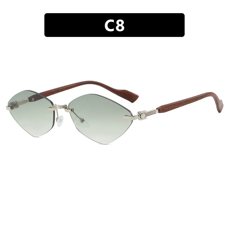 Damen geometrische Sonnenbrille mit luxuriösen Holzarmen und polarisierten Gläsern Karnz