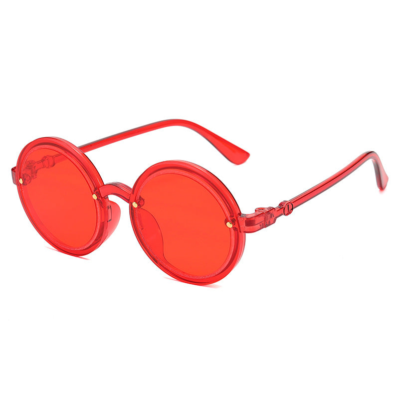 Damen Runde Sonnenbrille mit transparentem Rahmen Karnz