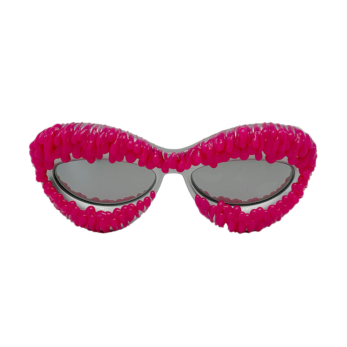 Damen extravagante Cat-Eye-Sonnenbrille mit dekorativem Rahmen Karnz