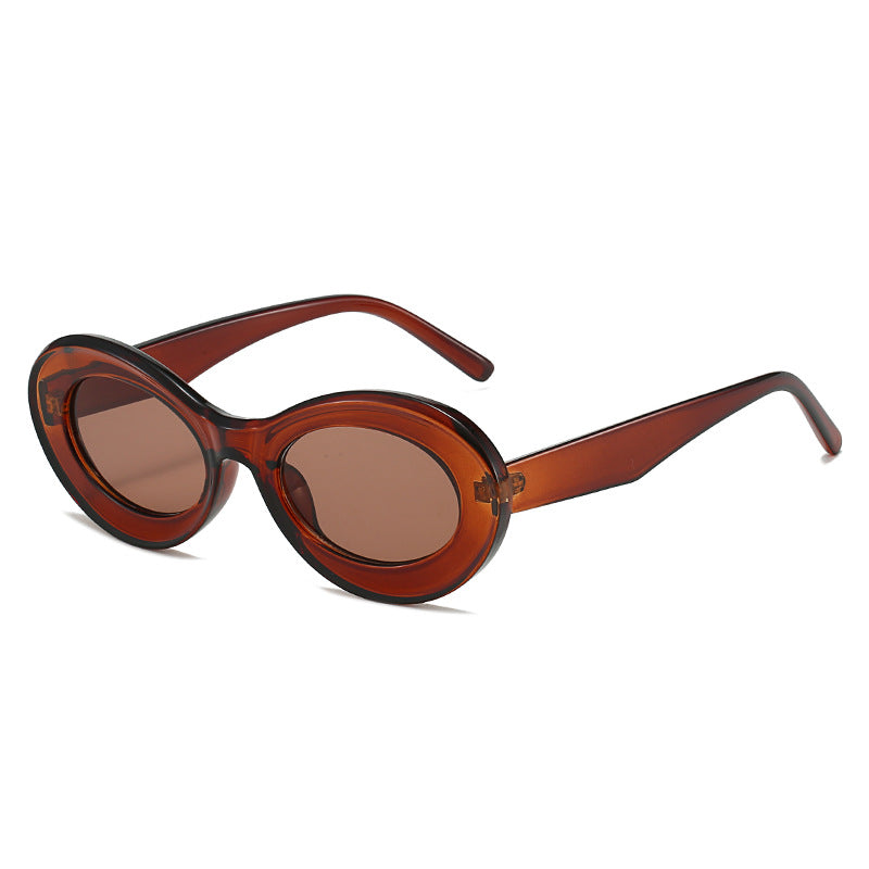 Damen modische Sonnenbrille im ovalen Design Karnz