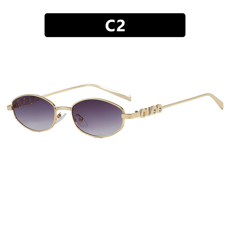 Damen modische Sonnenbrille mit elegantem Edelstahlrahmen und UV-Schutz Karnz