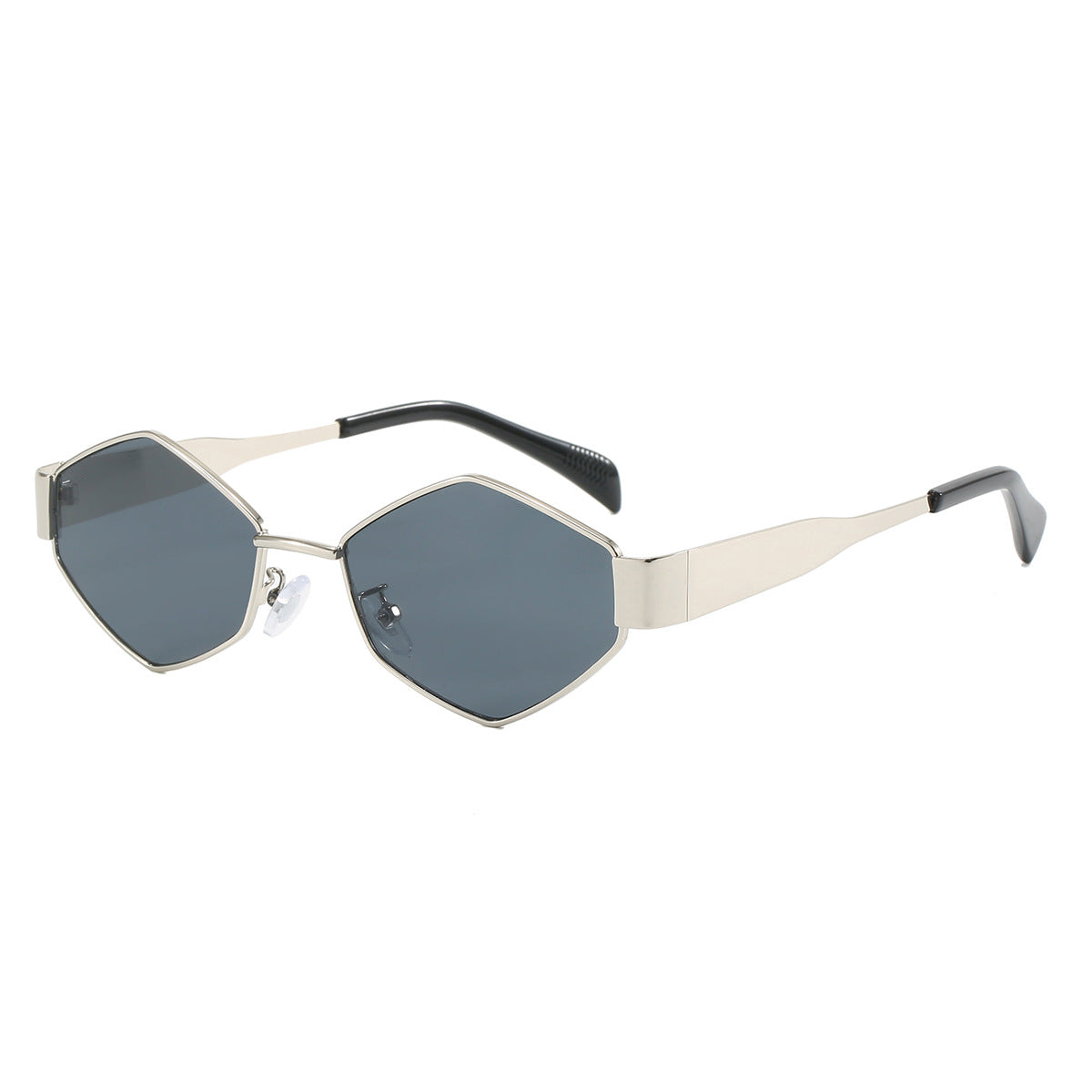 Damen moderne geometrische Sonnenbrille mit hochwertigem Metallrahmen Karnz