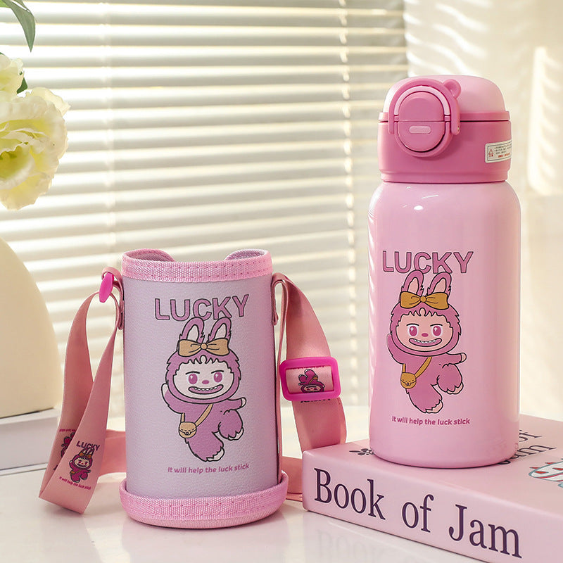 Damen Isolierte Trinkflasche mit praktischem Tragegurt und verspieltem Design Karnz